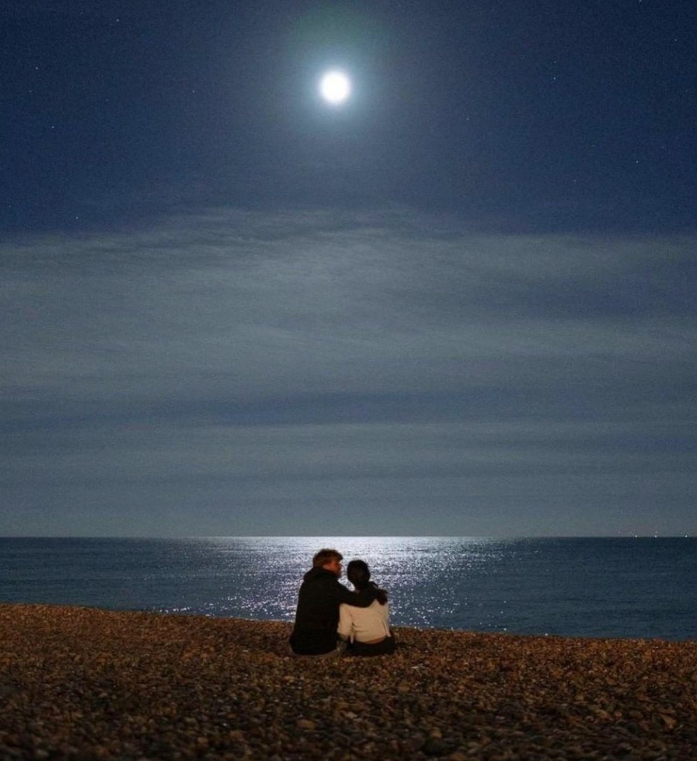 "silver moons are sparkling 
so kiss me..."