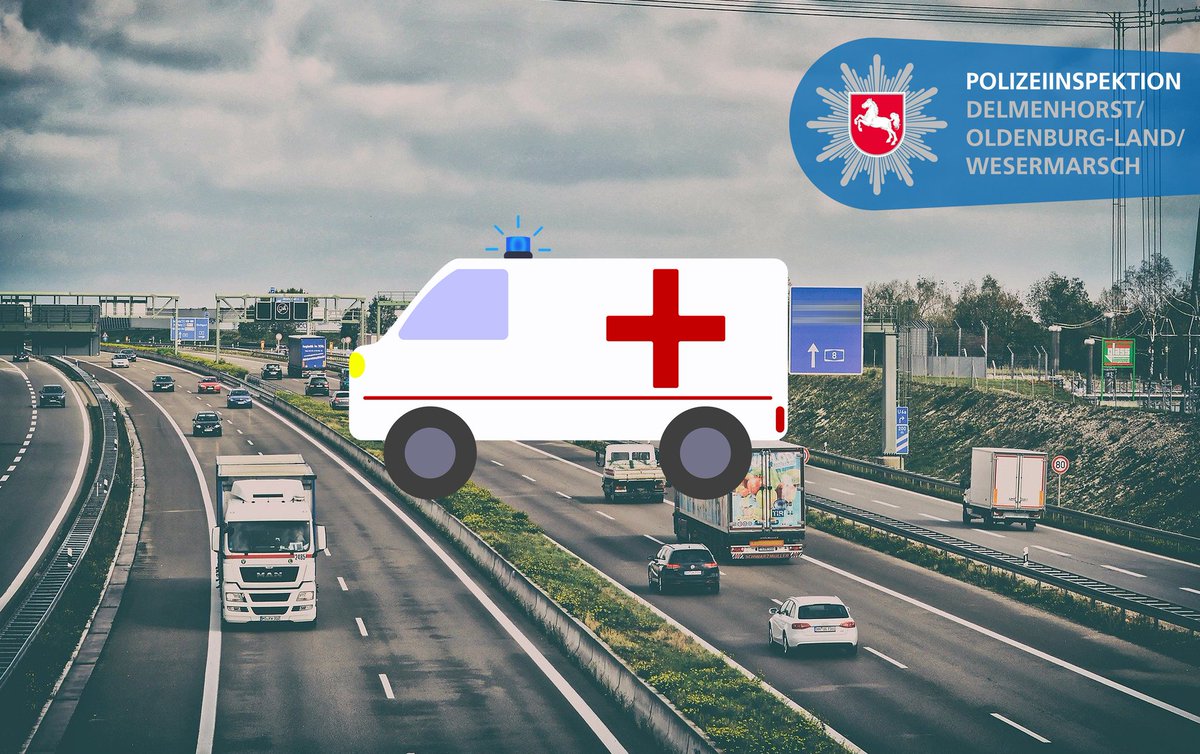 Polizei_DEL's tweet photo. ⚠️Achtung⚠️
Nach einem schweren #Verkehrsunfall auf der #Autobahn28 zwischen der Anschlussstelle #Hatten und dem #Ostkreuz in Fahrtrichtung Oldenburg, kommt es aktuell zu Verkehrsbehinderungen.
Es wird empfohlen, den Bereich weiträumig zu umfahren.
*sh https://t.co/4exOEYbksP