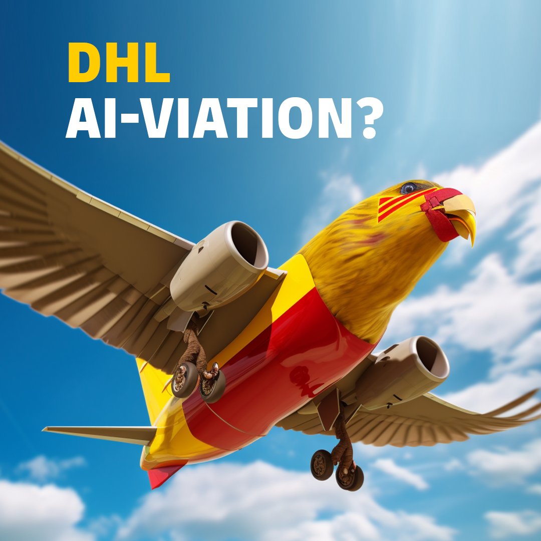 DHLGlobal's tweet photo. "Up in the sky! It's a bird, it's a plane βοΈβ¦ it's," Wait, it's both! Over the next few weeks we'll be introducing a new member of the AI π€ created team. Let us know in the comments what you already think about our new #AI #dhl #featheredfleet? https://t.co/ehLJjjDD9I