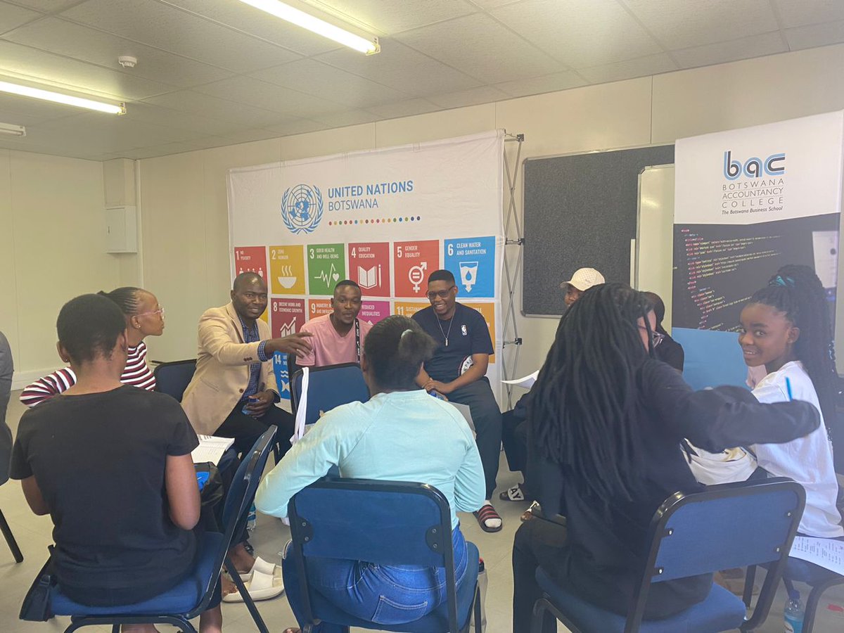 H_I_Andreasson's tweet photo. The UN Resident Coordinator @ZiaChoudhury and team running consultations with students and youth in Francistown ahead of the #SDG Summit! @UN_Botswana https://t.co/vohMAEWwNx