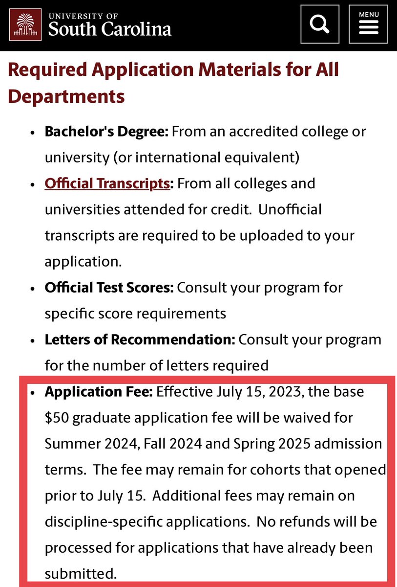 nkntim's tweet photo. #Retweet, it will be of great help to someone. Application fee to University of  South Carolina has been waived until  spring 2025. Graduate applicants should take advantage of this opportunity. #Share 

#PastorNKNTIM
#CICM
#UICCHAPEL

https://t.co/TcC8MFxwG9 https://t.co/o90FjfCvRn