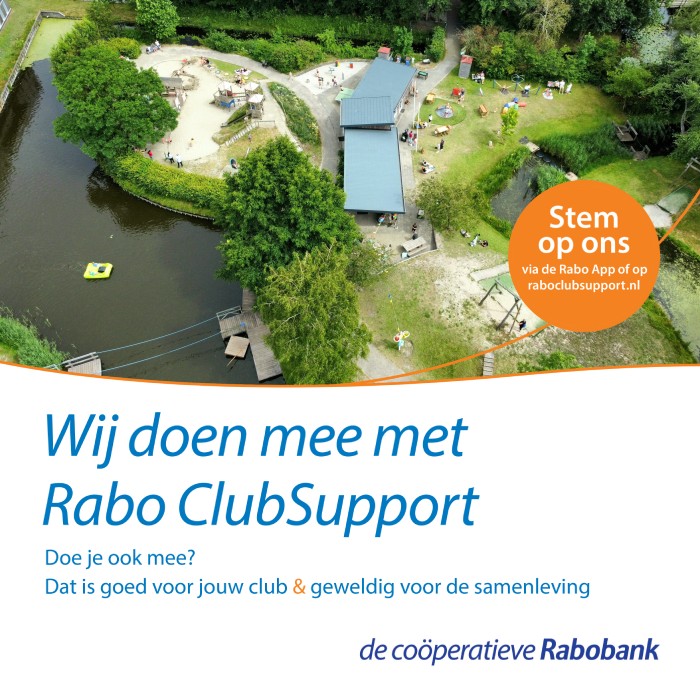 Ook dit jaar doen we weer mee met #RaboClubsupport. We willen onze watertafel en -pomp aanpassen, zodat ook kinderen in een rolstoel er kunnen spelen.  
𝗦𝘁𝗲𝗺 𝗷𝗶𝗷 𝗼𝗽 𝗼𝗻𝘀? Dat kan t/m 26 september, via de Rabo app of online op rabobank.nl/clubsupport 
Bedankt!