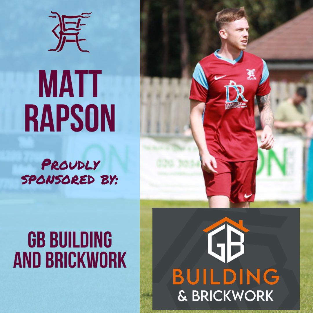 𝐏𝐥𝐚𝐲𝐞𝐫 𝐒𝐩𝐨𝐧𝐬𝐨𝐫𝐬𝐡𝐢𝐩𝐬 📄

Sponsoring <a href="/RapsonMatt/">Matt</a> for the 23/24 season is <a href="/brantonwbu/">george</a> at GB Building and Brickwork LTD.
 
For all building enquiries-

Insta📷: gb_building_brickwork
📧: gb_building_brickwork@outlook.com 

Thank you for your support !🤝

#HTFC 🟣🔵