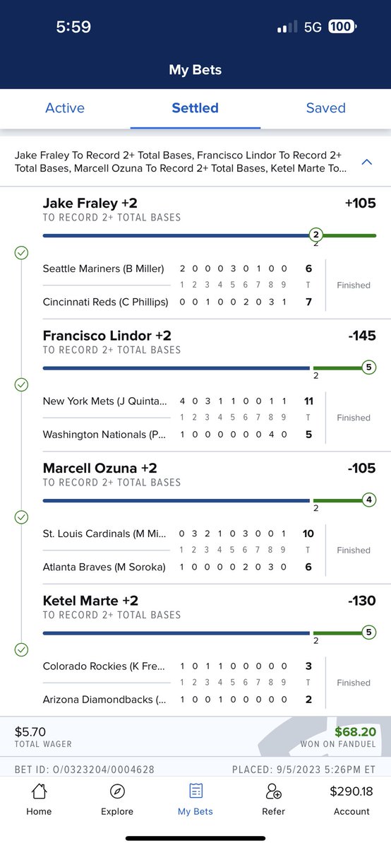 MakotaDiller's tweet photo. Yerrrr . Haven’t been betting recently , took a break and now we BACK right before NFL season. 🤞🏽 shoulda combined all 8 but went with the 6 I liked most .. #GoldBoys #PropFather #MoneySzn @JDGoldboys @The_PropFather 🔥🔥🔥 https://t.co/bPHhl8KFvF