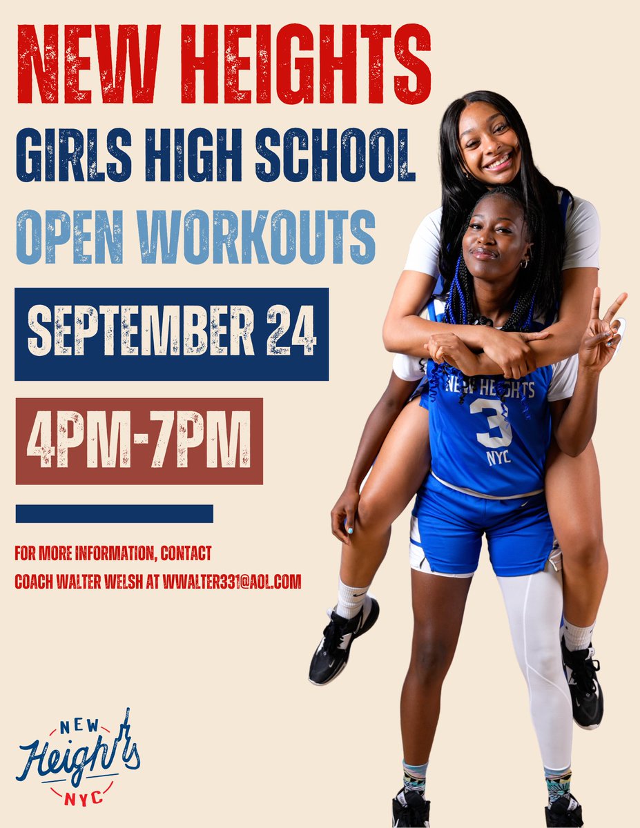 New Heights girl basketball program looking for talented players who want to learn and who want be a part of something special. Contact Walter Welsh at the email on flyer for further information.