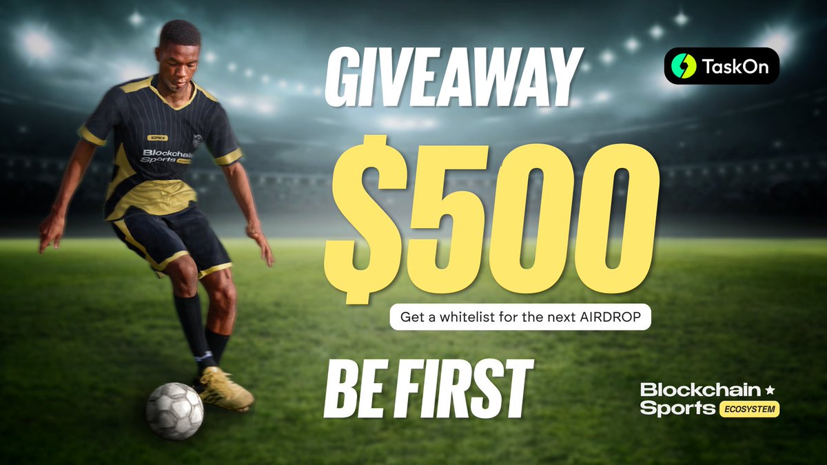 blockchainsprts's tweet photo. ⚡️GIVEAWAY 500 $USDT

🏟BlockchainSports - the Web3 ecosystem based on the sports IRL business 🇧🇷 football academy

Be the first to know about the AirDrop. Get exclusive Football NFTs at the best price. Early supporters will be rewarded.

TaskOn - https://t.co/jWF1IkEFfb
Complete all tasks and win $USDT

#airdrop #taskon #rewards #Giveaway