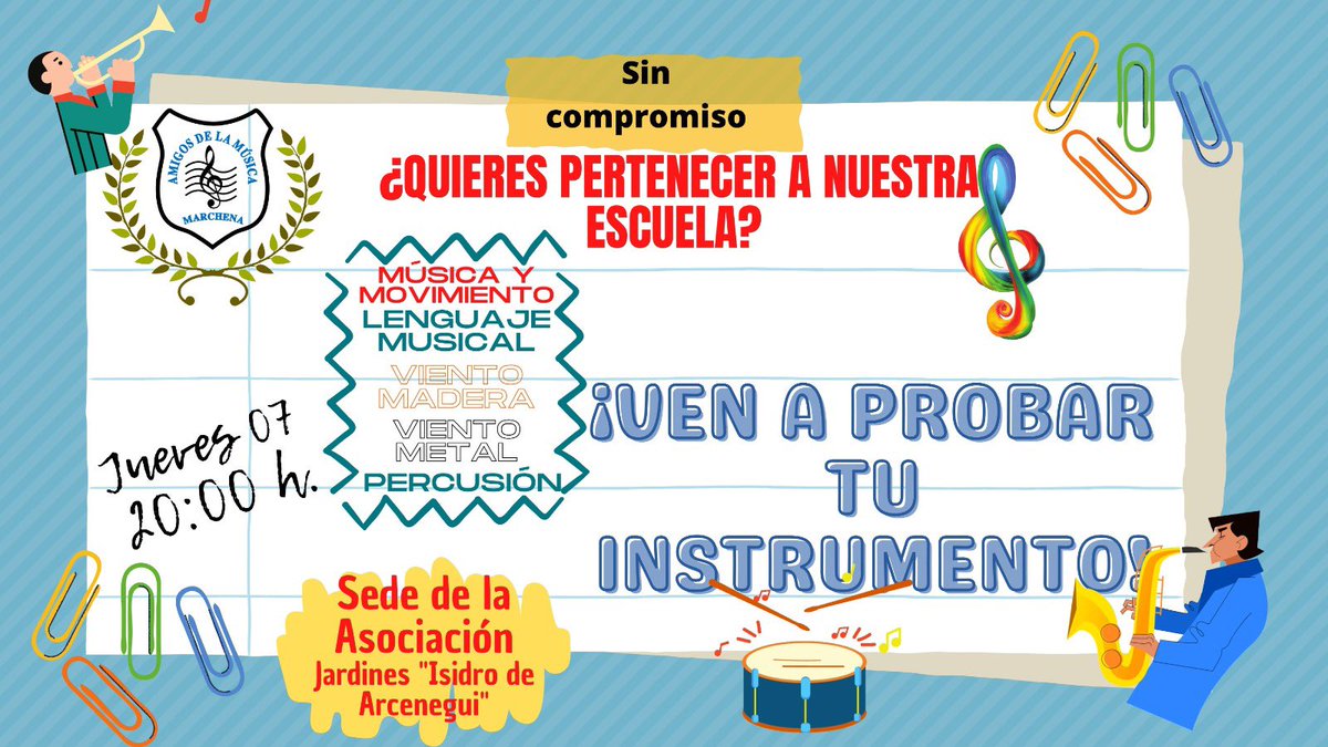 cdelamota's tweet photo. 🔴 #Actualidad | ¿Quieres pertenecer a nuestra formación? Te esperamos mañana jueves 7 de septiembre a las 20:00 h en nuestro local de ensayo. ¡No te lo pierdas! https://t.co/NmmTiQ7Mb3
