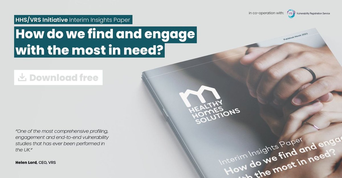 “How do we find and engage with the most in need?” provides an insight into the VRSHHS Initiative, a campaign we created in co-operation with the VRS to help vulnerable homes get access to additional services which could benefit them.

Download here: bit.ly/3mfVZvB