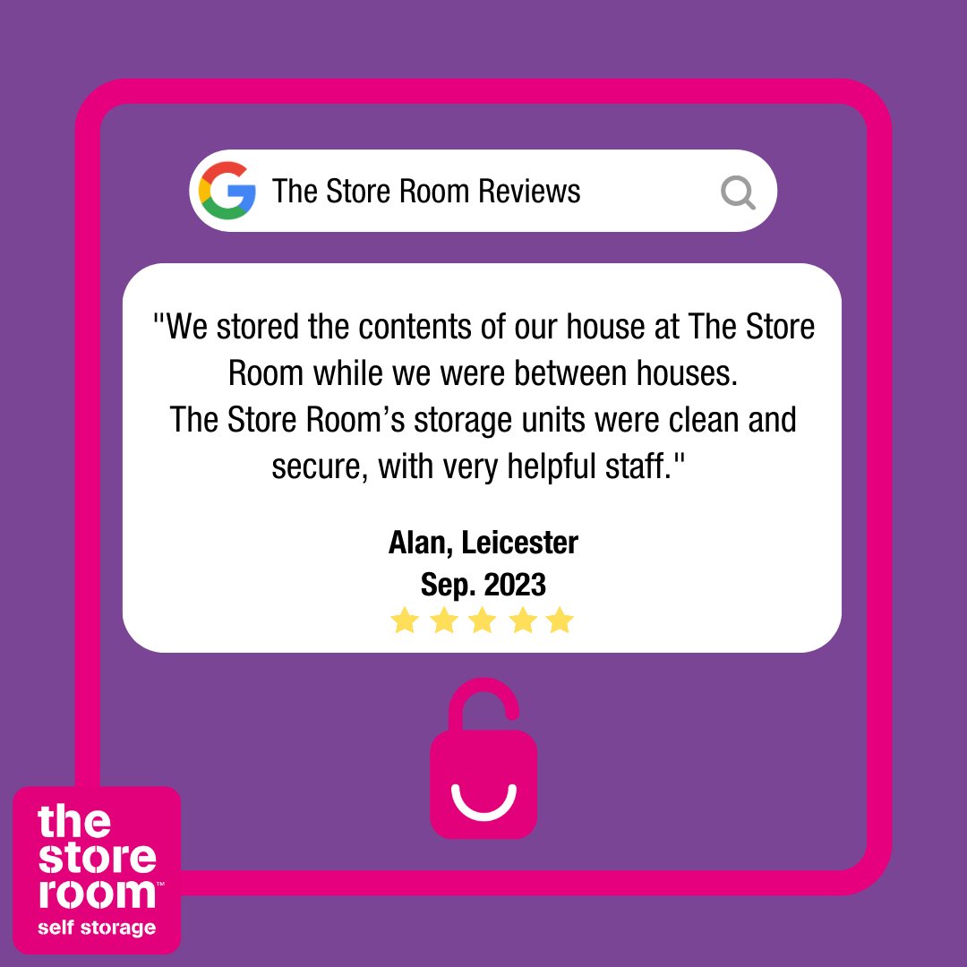 thestoreroomUK's tweet photo. 🌟 Big shoutout to our #selfstorage specialists at The Store Room in #Leicester for this fantastic review! 👏
Our staff work hard to keep the site in great condition and give you peace of mind while storing with us! 📦🔐
#SelfStorageFacility #CustomerReview #GoogleReview https://t.co/tp5GZWAxV5