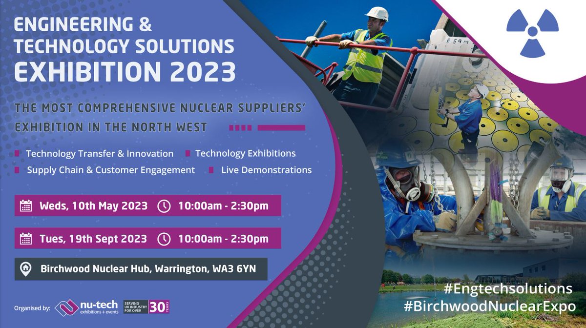 FramatomeBHR's tweet photo. We are pleased to announce that we are exhibiting at Nu-Tech's Engineering and Technology Solutions Exhibition at  Nuclear Hub on 19th September.
Come and say hello to our Business Development Manager who’ll be on hand to talk all things #nuclear
#Framatome https://t.co/68K1AYvgmp