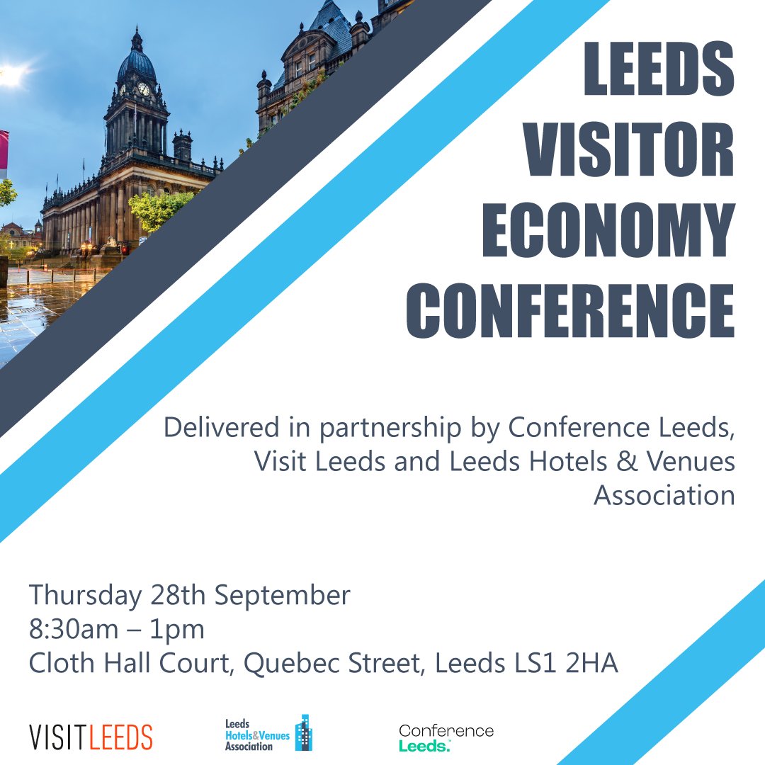 LHVA (@lhvaleeds) on Twitter photo Register for the Leeds Visitor Economy Conference at Cloth Hall Court, in partnership with <a href="/VisitLeeds/">Visit Leeds</a> and <a href="/conferenceleeds/">Conference Leeds</a>, including updates from <a href="/Springboard_UK/">Springboard</a> <a href="/VisitEngland/">VisitEngland</a> <a href="/STR_Data/">STR</a>, NGI visitor profiling study & UK Conference and Meetings Survey,
eventbrite.co.uk/e/leeds-visito… Register for the Leeds Visitor Economy Conference at Cloth Hall Court, in partnership with <a href="/VisitLeeds/">Visit Leeds</a> and <a href="/conferenceleeds/">Conference Leeds</a>, including updates from <a href="/Springboard_UK/">Springboard</a> <a href="/VisitEngland/">VisitEngland</a> <a href="/STR_Data/">STR</a>, NGI visitor profiling study & UK Conference and Meetings Survey,
eventbrite.co.uk/e/leeds-visito…