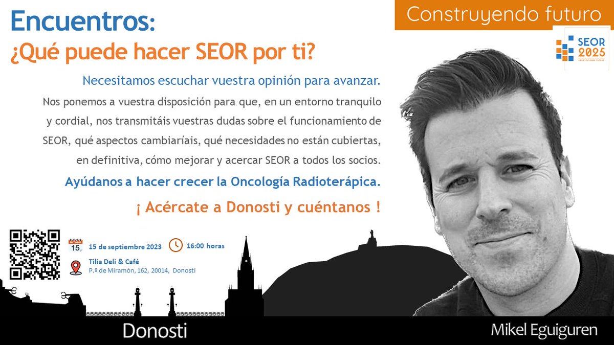 drjavierserrano's tweet photo. Si estáis cerca de #Donosti el día 15/09/23, no dudéis en acudir a #Encuentros #QuéPuedeHacerPorTi @SEOR_ESP. Os esperamos @megiguren @drjavierserrano #ConstruyendoFuturo. Queremos conocer vuestra opinión de primera mano, aclarar dudas y escuchar vuestras sugerencias. #Cuéntanos https://t.co/3MTtTIsEmJ