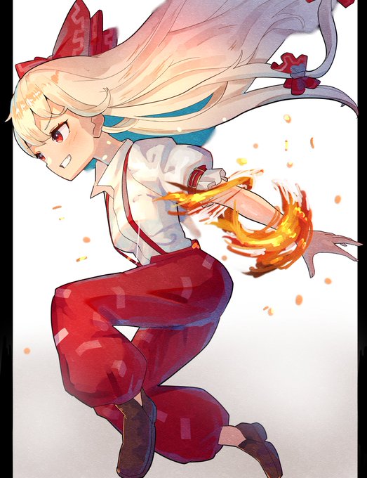 藤原妹紅 「もこたん!#東方project 」|すあろきんのイラスト