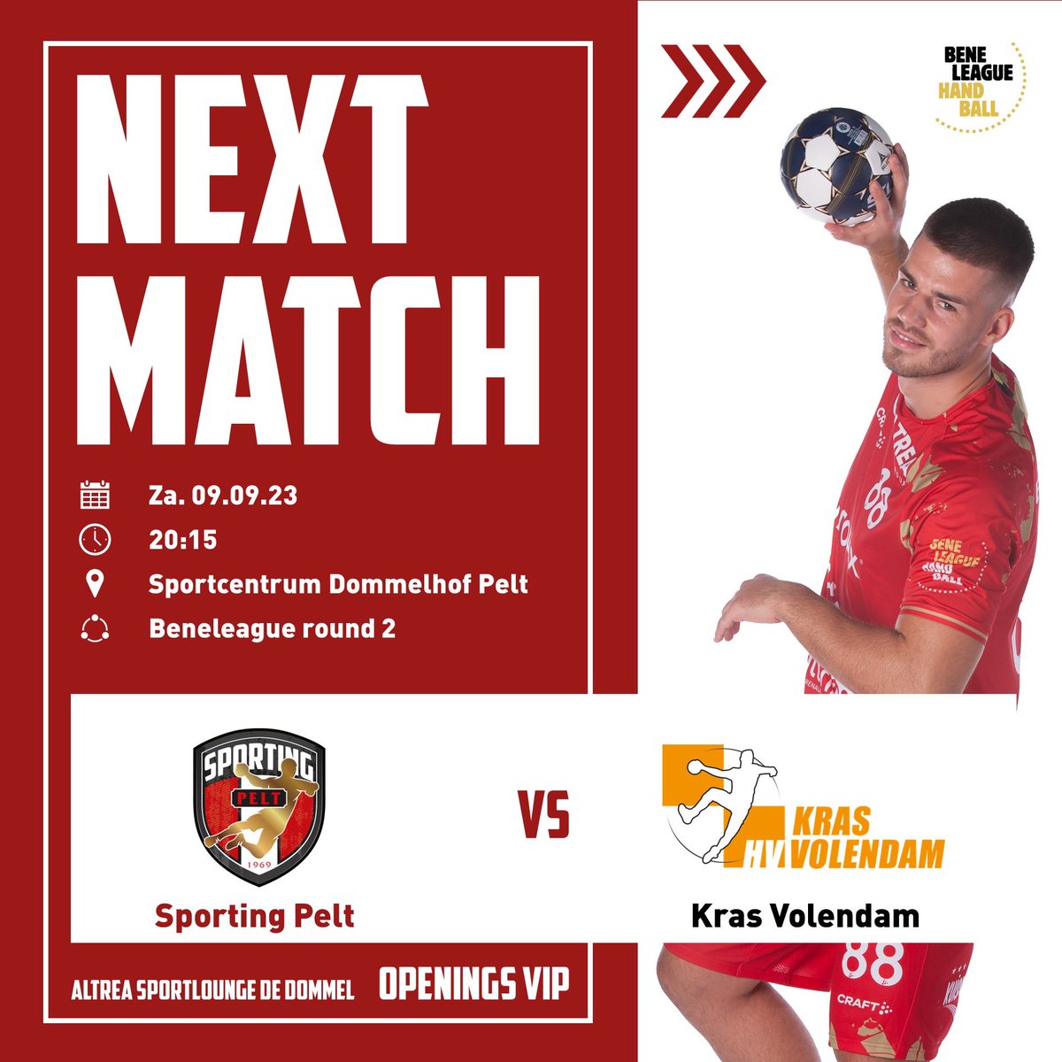 sportingpelt's tweet photo. 🔴⚪️ 𝐍𝐄𝐗𝐓 𝐌𝐀𝐓𝐂𝐇 🔴⚪️

🤾🏼‍♂️ Sporting Pelt - Volendam 
📅 Zaterdag 9 september 2023 
⏰ 20:15
📍Sportcentrum Dommelhof, Pelt

𝗖𝗼𝗺𝗺𝗺𝗺𝗼𝗼𝗼𝗻𝗻𝗻𝗻 𝗦𝗽𝗼𝗿𝘁𝗶𝗻𝗴!
❤️🤍 https://t.co/AKAnF59OaL