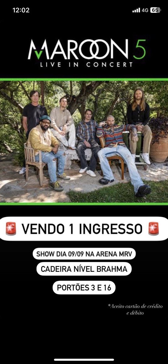 maripettersem's tweet photo. VENDO MAROON 5 https://t.co/UPo5DdCZAe