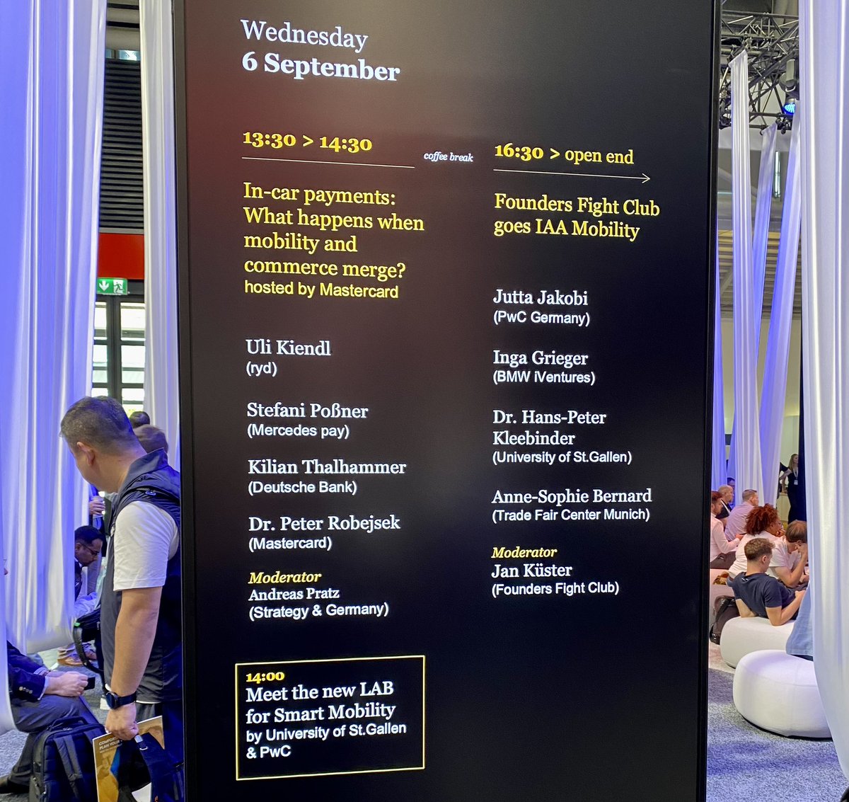 MastercardDE (@mastercardde) on Twitter photo Was passiert, wenn #Mobilität und Handel verschmelzen? 🚘💳 Dieser spannenden Frage werden <a href="/PRobejsek/">Peter Robejsek</a> von #Mastercard, Uli Kiendl von <a href="/RYDofficialDE/">ryd</a>, Stefani Poßner von #MercedesPay und <a href="/kilian2002/">Kilian Thalhammer</a> von <a href="/DeutscheBank/">Deutsche Bank</a> gleich bei der #IAAMobility nachgehen. #InCarPayments #IAA23 Was passiert, wenn #Mobilität und Handel verschmelzen? 🚘💳 Dieser spannenden Frage werden <a href="/PRobejsek/">Peter Robejsek</a> von #Mastercard, Uli Kiendl von <a href="/RYDofficialDE/">ryd</a>, Stefani Poßner von #MercedesPay und <a href="/kilian2002/">Kilian Thalhammer</a> von <a href="/DeutscheBank/">Deutsche Bank</a> gleich bei der #IAAMobility nachgehen. #InCarPayments #IAA23