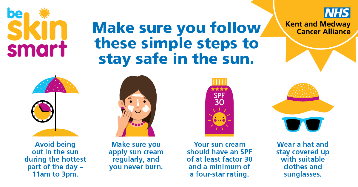 nhskmca's tweet photo. Did you know that up to 90 per cent of skin cancers are preventable by following a few simple steps?
No matter the colour of your skin, staying safe in the sun βοΈ reduces your chances of suffering from skin cancer.
Learn more π https://t.co/KqPrHJCyzS
#beskinsmart https://t.co/k5rCCkwnrU