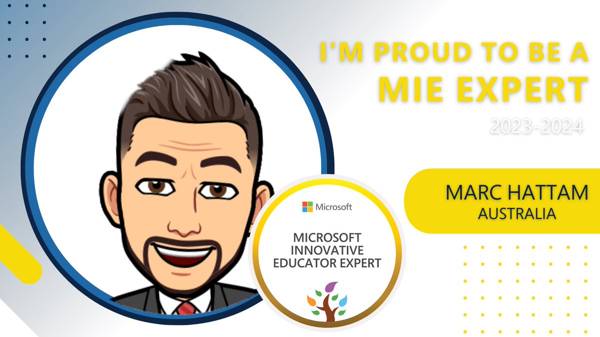 It’s always a privilege to be selected as a Microsoft Innovative Educator Expert. So excited to be selected again for 2023-2024 #MicrosoftEdu #MIEExpert #MIEExpertAustralia