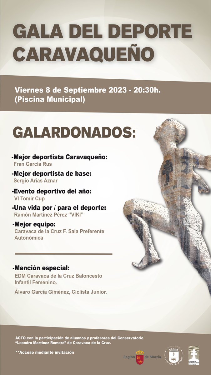 AytodeCaravaca's tweet photo. 🚴‍♀️🏅La Gala del Deporte Caravaqueño reconoce este viernes la trayectoria de equipos y deportistas locales destacados: https://t.co/2fWhhH0yxN https://t.co/SbHBTFGTVe