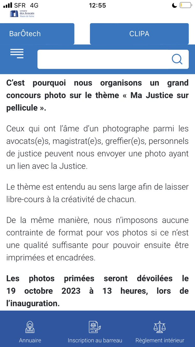 Confrères, magistrats, greffiers, le <a href="/barreau92/">Barreau des Hauts-de-Seine</a> lance un concours photo pour la décoration du corner restauration du @tj_nanterre . On a hâte de voir vos images! @FabienArakelian <a href="/CLamanit/">Clanet dit Lamanit</a> 
matoque92.com/fr/post/ouvert…
