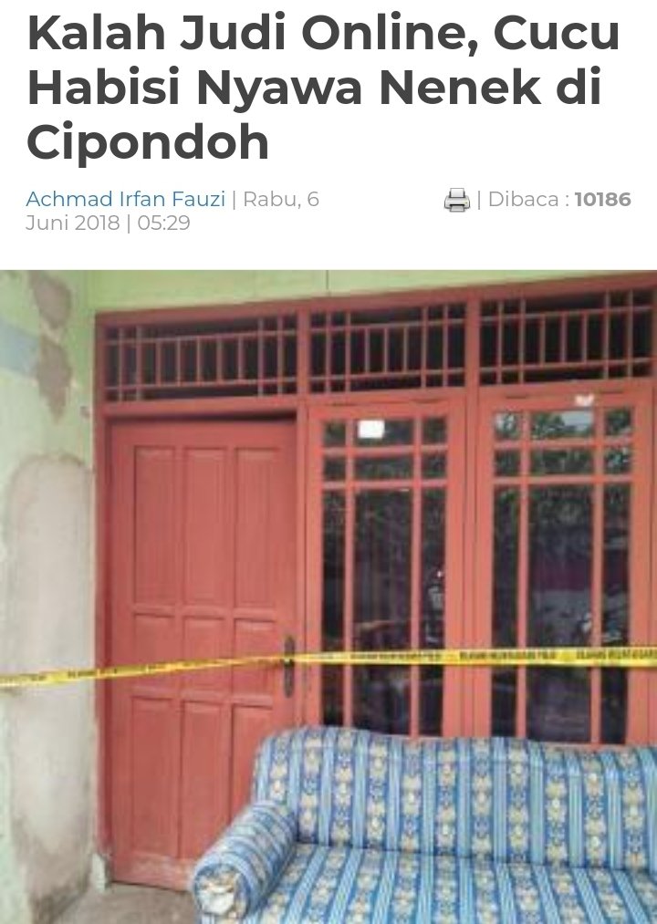 creepylogy_'s tweet photo. – Kompilasi pembunuhan bermotif judi online  –

Dari cucu bunuh nenek sampai bunuh orang tua dan anak. Berikut ini hanya segelintir kasus pembunuhan akibat judi online. Kalau kamu atau orang terdekat masih kecanduan judi online, yakinlah dan jangan menyerah agar suatu hari bisa bernasib serupa.