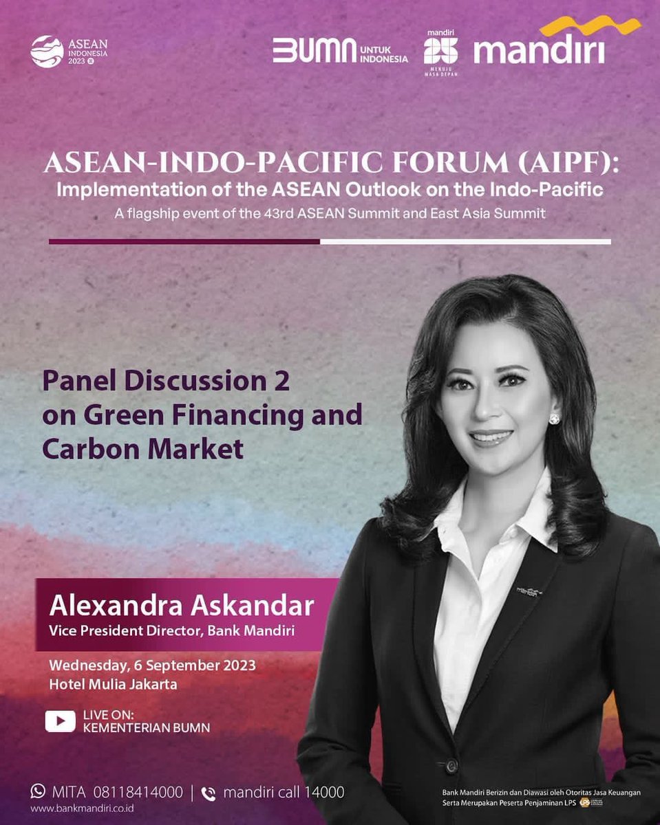 matchalvr_'s tweet photo. diskusi bertema “Sustainable and Innovative Financing.” 
dari wakil direktur bank mandiri alexandra askandar
#ESGBankMandiri https://t.co/G8Iud2JGsi