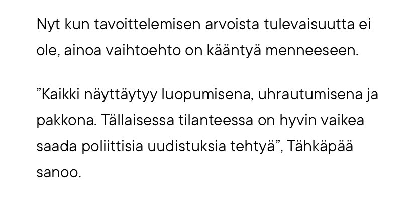 Mikä on #tulevaisuusvaje ja miksi se on aikamme suurin ongelma?

Muun muassa tämä selviää <a href="/Maailmankuvaleh/">Maailman Kuvalehti</a>’n tuoreesta artikkelista, jossa mukana myös <a href="/elinafuturist/">Elina Hiltunen 🌲🇫🇮🇪🇺🏳️‍🌈👩‍🔬☮️⚛️🌍♻️🔮🐕📙</a>, <a href="/TeivoTeivainen/">Teivo Teivainen</a> ja @NooraVahakari. 

Kannattaa lukea, vaikka itse sanonkin 🧐

maailmankuvalehti.fi/2023/3/pitkat/…