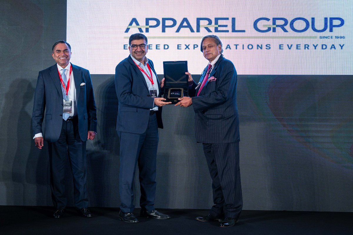 khaleejtimes's tweet photo. #i3Summit: Dr. Shashi Tharoor presents award to Apparel Group's CEO Neeraj Teckchandani for Excellence in Regional Retail. @ApparelGroup_ @ShashiTharoor 

#CEOSummit #ThoughtLeadership #Thoughtleaders #startups #Innovation #ceo #entrepreneur #leadership #nextgenleaders https://t.co/aWTQDw0fK9