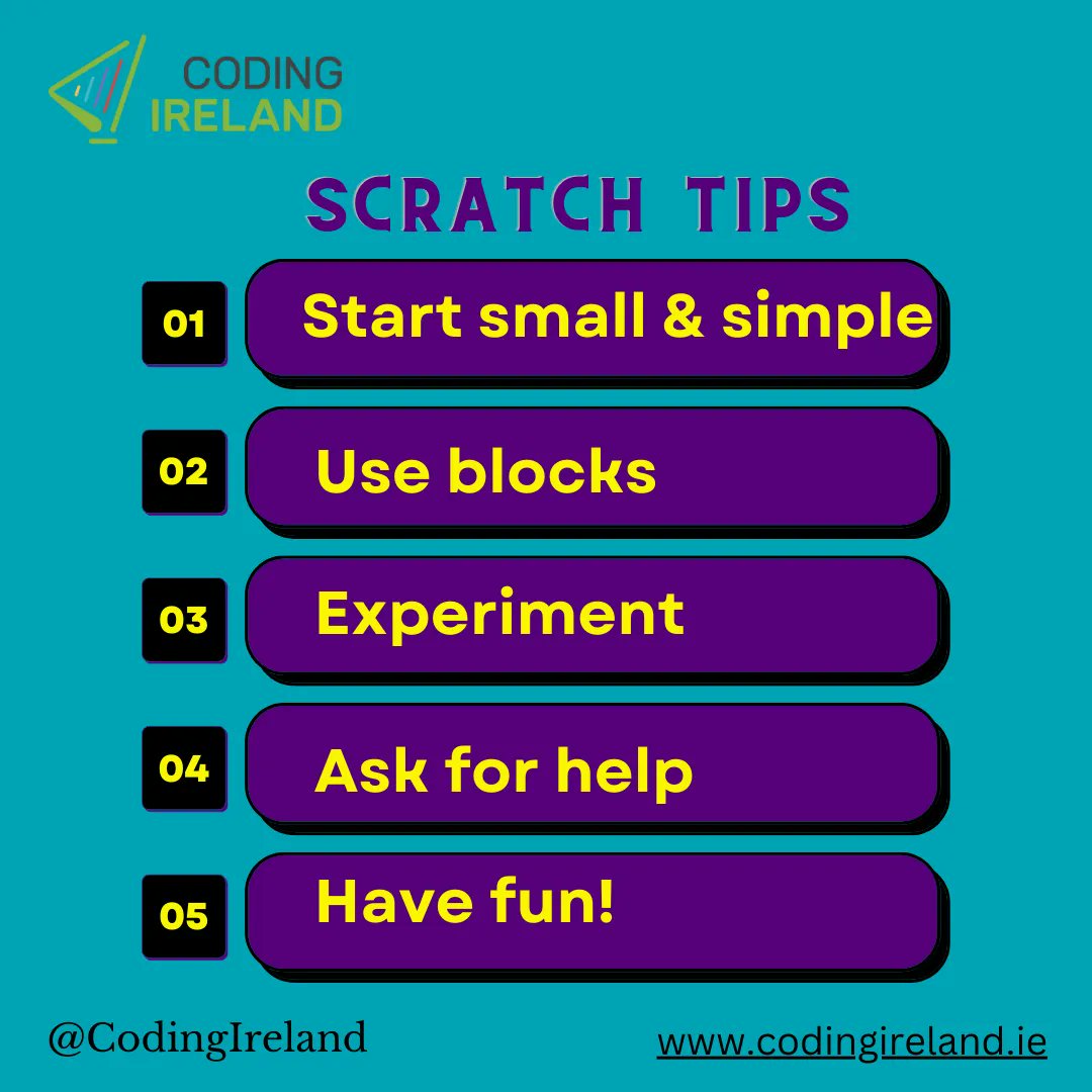 codingireland's tweet image. Scratch Coding tips and remember if you or your child or class are interested  in guided learning where kids can learn to code independently  then make sure to click though to our site to learn more. #edchatie #edchatuk #edchatuae #twinklteachers #primaryschoolteacher