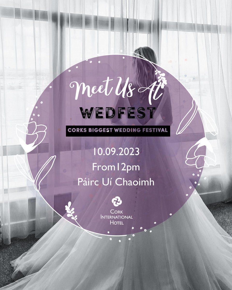 No1CorkHotel's tweet photo. Meet Us at WedFest this Sunday 💍
📆 - 10th September 2023
⏰ - From 12pm
📍 - Páirc Uí Chaoimh
✨ For more info head to https://t.co/mWATum62VE
#WedFest #Weddings #Cork #IrishBride #irishWedding #WeddingsIreland #CorkWedding #CorkBride https://t.co/Utls2dMrv7