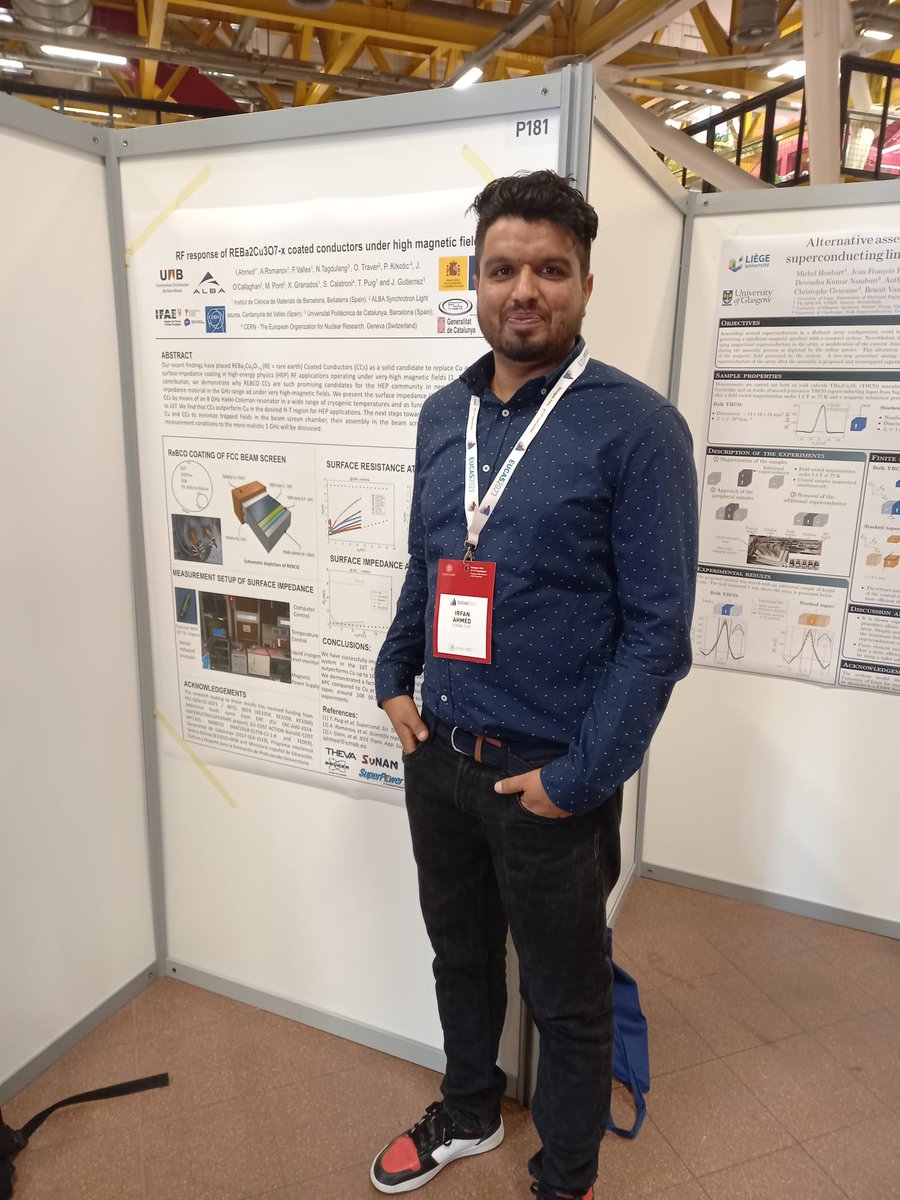 SUMAN-ICMAB (@sumangroupicmab) on Twitter photo <a href="/icmabCSIC/">icmabCSIC</a> <a href="/icn2nano/">Catalan Institute of Nanoscience & Nanotechnology</a> <a href="/synchroSOLEIL/">Synchrotron SOLEIL</a> <a href="/TPuigM/">Teresa Puig</a> <a href="/XObradors/">Xavier Obradors</a> <a href="/tu_wien/">TU Wien</a> <a href="/FraunhoferIWS/">Fraunhofer IWS</a> At #EUCAS2023 poster session from today our #ICMABer phD student #IrfanAhmed presented the <a href="/icmabCSIC/">icmabCSIC</a> study entitled #RF response of #REBCO #CoatedConductora under high magnetic fields in collaboration with <a href="/CERN/">CERN</a> <a href="/la_UPC/">Universitat Politècnica de Catalunya (UPC)</a> and <a href="/ALBAsynchrotron/">Sincrotró ALBA💡</a> #ICMABmoves <a href="/icmabCSIC/">icmabCSIC</a> <a href="/icn2nano/">Catalan Institute of Nanoscience & Nanotechnology</a> <a href="/synchroSOLEIL/">Synchrotron SOLEIL</a> <a href="/TPuigM/">Teresa Puig</a> <a href="/XObradors/">Xavier Obradors</a> <a href="/tu_wien/">TU Wien</a> <a href="/FraunhoferIWS/">Fraunhofer IWS</a> At #EUCAS2023 poster session from today our #ICMABer phD student #IrfanAhmed presented the <a href="/icmabCSIC/">icmabCSIC</a> study entitled #RF response of #REBCO #CoatedConductora under high magnetic fields in collaboration with <a href="/CERN/">CERN</a> <a href="/la_UPC/">Universitat Politècnica de Catalunya (UPC)</a> and <a href="/ALBAsynchrotron/">Sincrotró ALBA💡</a> #ICMABmoves