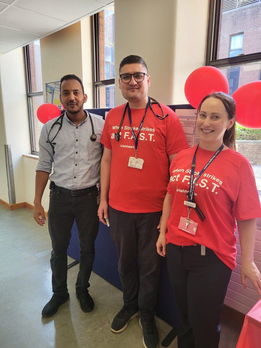 Excellent work from our TIA team at the TIA information stand here at C&MH, Dr Fawad, Medical Registrar, Carmel Gilroy, TIA CNS, Dr Ahmed Nour, Medical Registrar @CavmonN