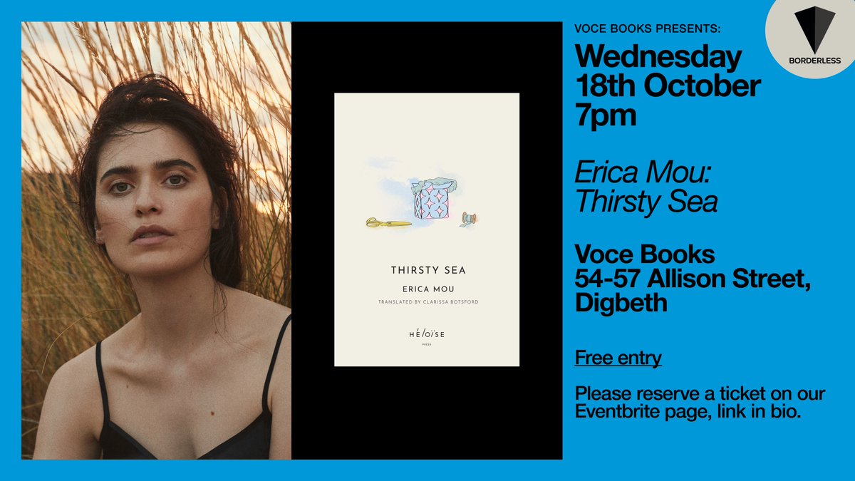 📢📢📢📢 We are thrilled to welcome Italian author, singer & musician @ericamou to Birmingham as part of the UK tour for her new @HeloisePress book 'Thirsty Sea' 📚 Tickets free to reserve from the link in our bio 🎟️
