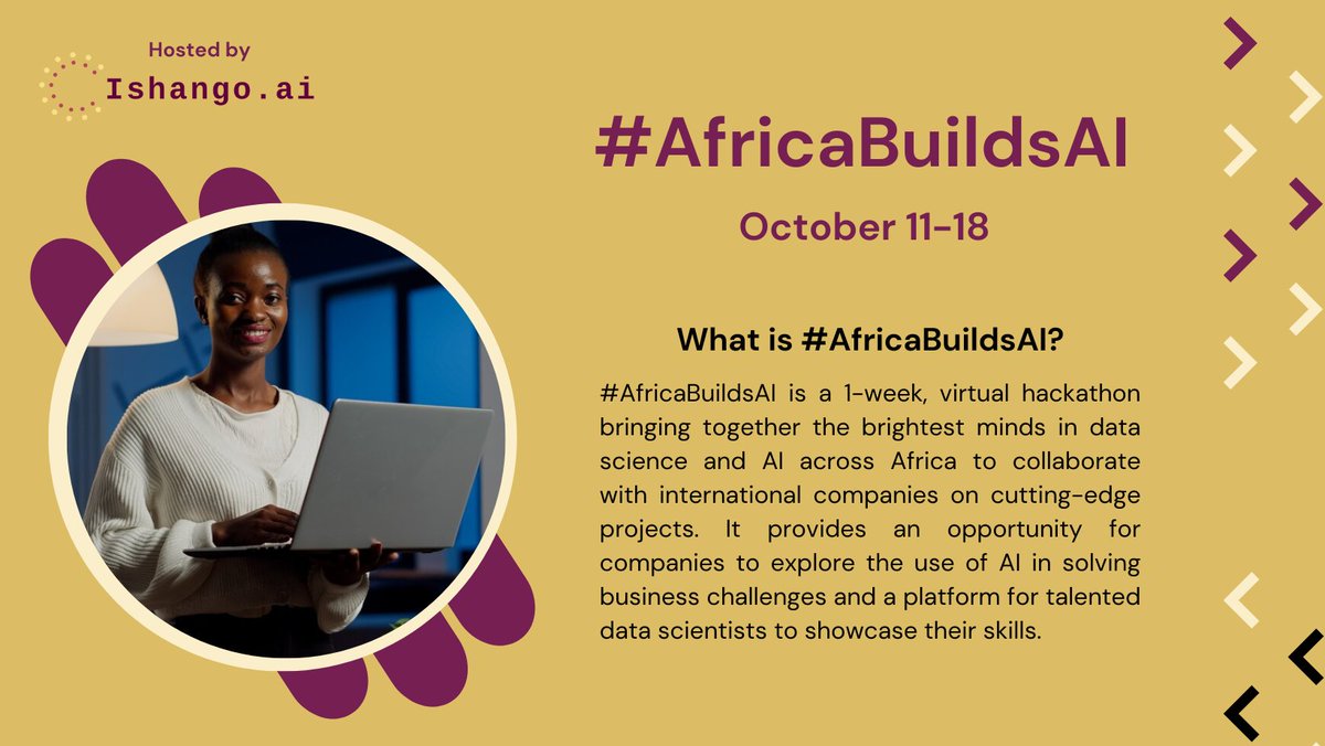 ishango_ai's tweet photo. We are thrilled to announce that we at Ishango are organising a hackathon - #AfricaBuildsAI which brings together the brightest minds in data science and AI across Africa to collaborate with international companies on cutting-edge projects! https://t.co/alLjudD4ps
