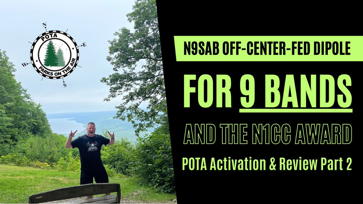 The <a href="/n9sab_/">N9SAB</a> 40-6m OCFD antenna is great! Here's how I got 9 bands on it. I show the SWR across the bands, as well as which bands the ICOM 7300 internal 3:1 tuner will and won't tune. Although results may vary with other radios and setups. #POTA #HamRadio  youtu.be/HybsHGborgg