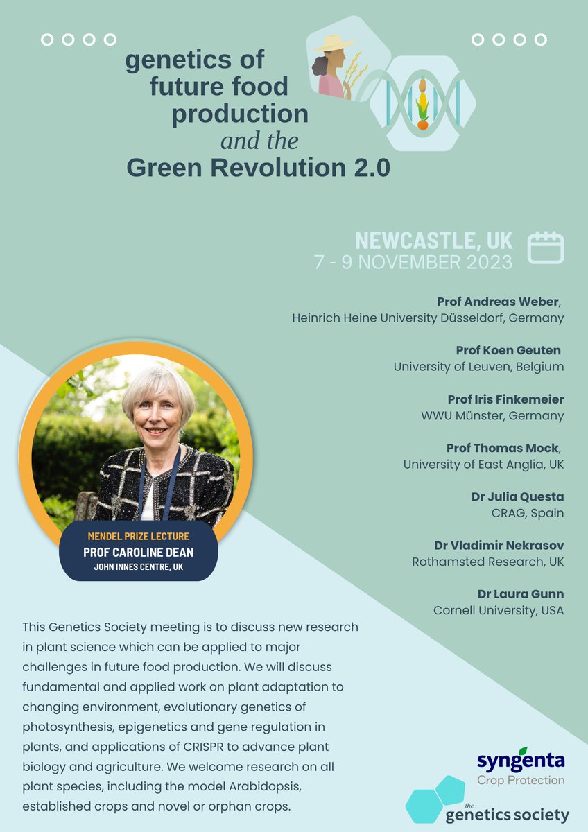 GenSocUK's tweet photo. Register now for our #GeneticsFoodRevolution conference in November @UniofNewcastle
Join the discussion on how new research in plant science can be applied to challenges like #climatechange, land availability and soil quality .
https://t.co/OjoCIwDvWJ https://t.co/CgxEgrzDWH