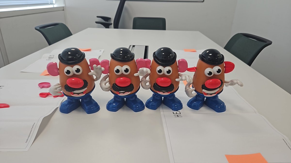 🕵️‍♂️ Spot the defect! Cohort 3 is rocking Day 4 of the Quality Improvement Practitioner Course at DGT. 📈 Learning to analyse data and putting it into practice with Potato heads! 🥔 #QualityImprovement #CQI  #DataAnalysis #PotatoHeads
<a href="/DarentValleyHsp/">Dartford and Gravesham NHS Trust</a>
<a href="/Vicky__Butler/">Vicky Butler</a> @Earth_Kate