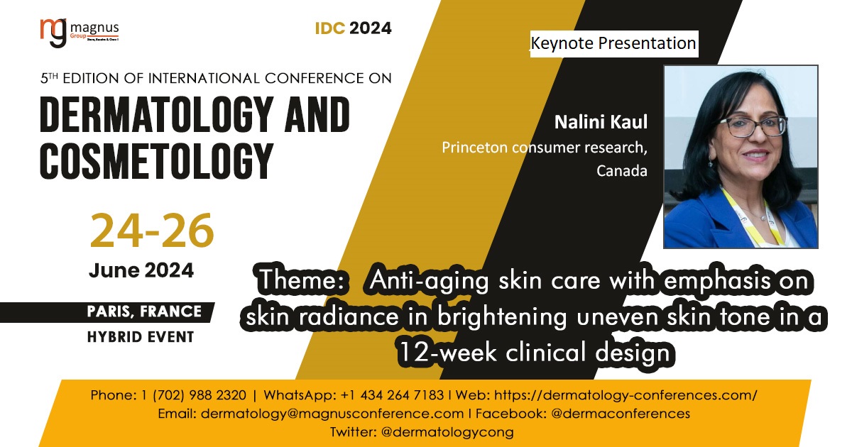 We are thrilled to announce our incredible #KeynoteSpeaker for #IDC2024 Nalini Kaul! With her extensive experience in the field of Dermatology, 
Don't miss out on this golden opportunity to learn from the best!
Reach us at:
Whatsapp: +1 (434) 264 7183
#DermatologyConferences2024