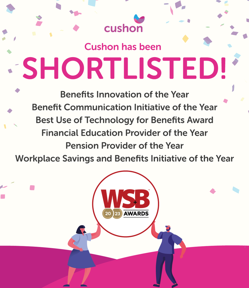 WeAreCushon's tweet photo. We're excited to be attending the @WSandBenefits Awards tomorrow as a finalist for six categories 🏆
Best of luck to our clients @anthesis_group up for Best Benefits Strategy and @KPMG up for Innovation of the Year!
#WSBAwards #WorkplaceSavings #Innovation #Technology #Awards https://t.co/FIUdrpobXP