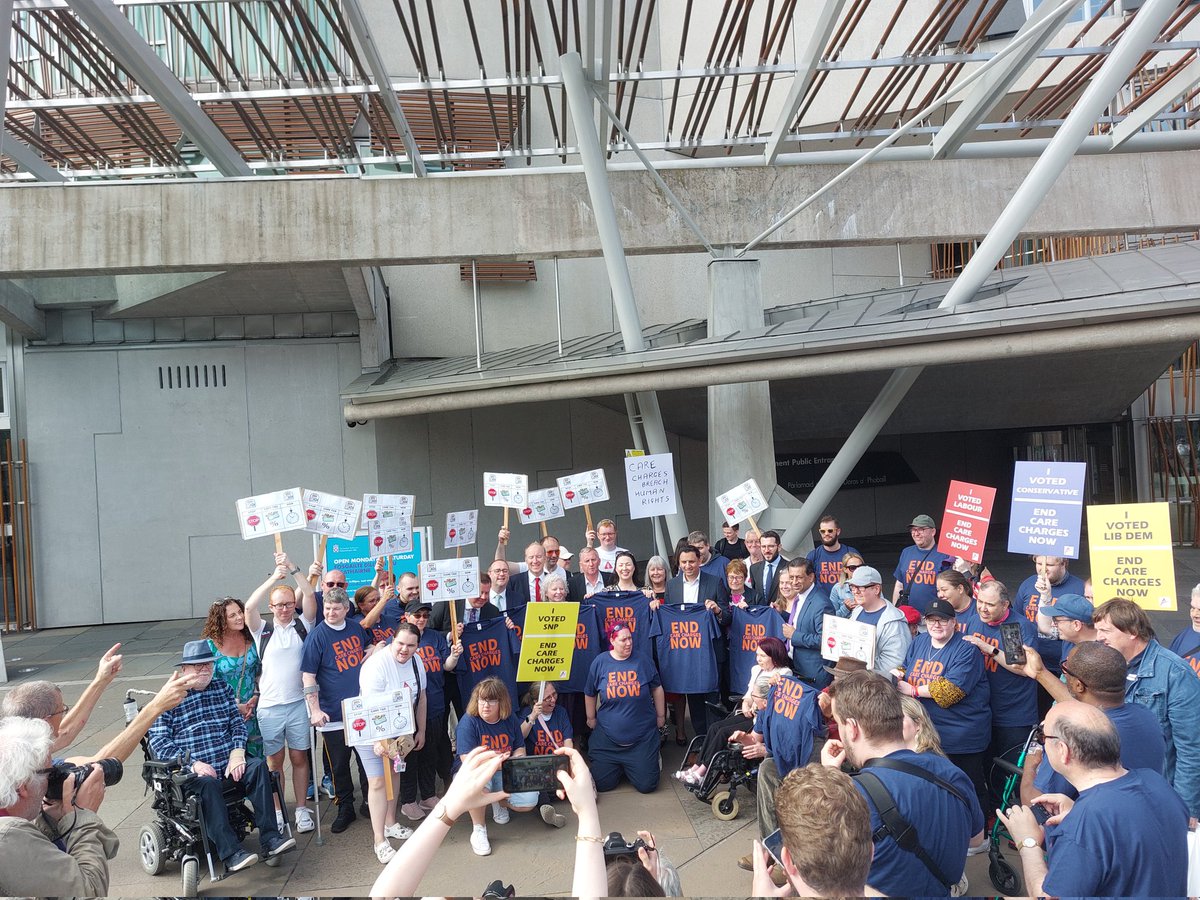 The ALLIANCE are longstanding supporters of calls to abolish non-residential care charging in Scotland, and we're happy to have come along to show our support to disabled people from across Scotland who organised an End Care Charges Now rally outside the Scottish Parliament.