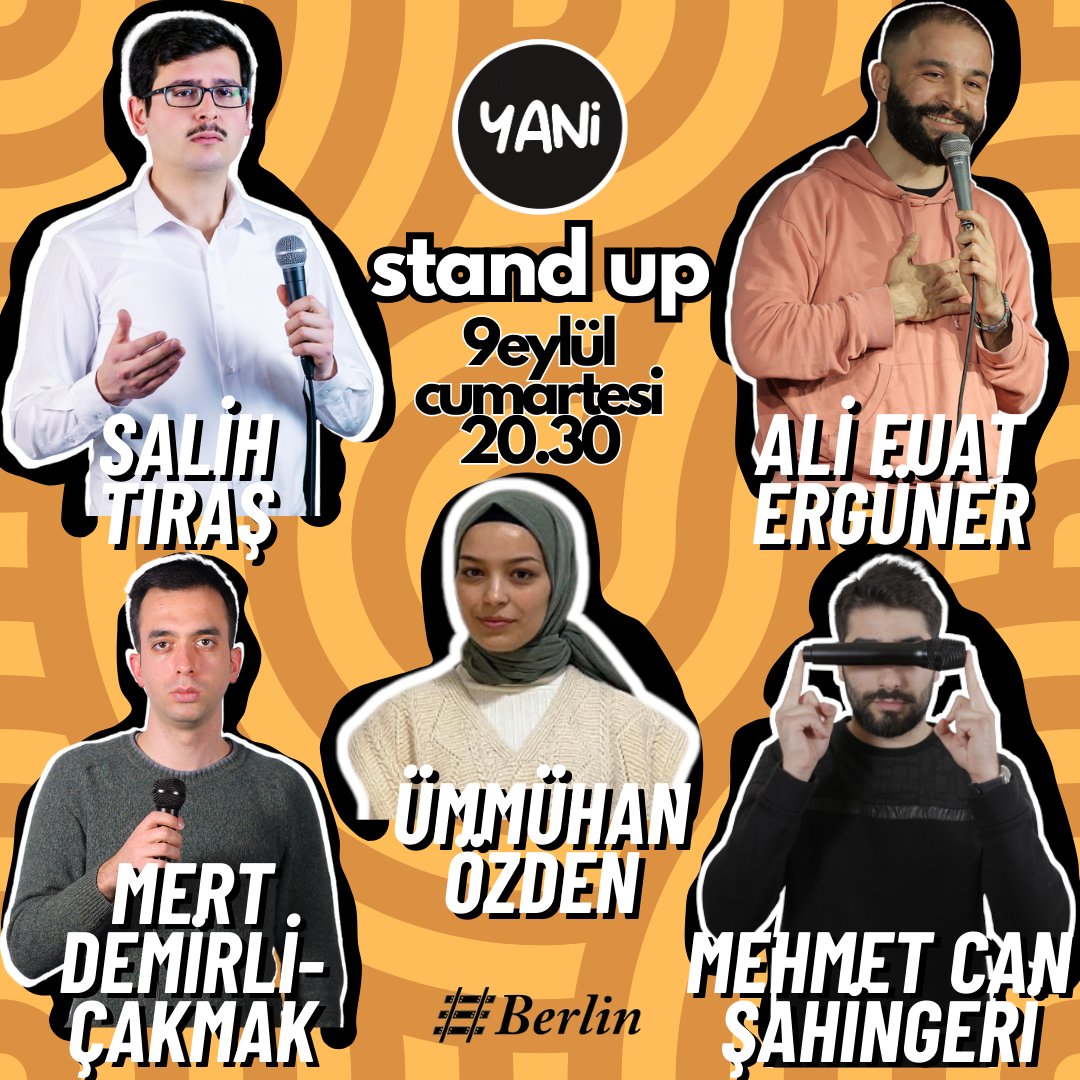 Yani Stand up Gecesi

biletinial.com/tr-tr/tiyatro/…

#ankaraetkinlik #ankara #etkinlik #standup #tiyatro