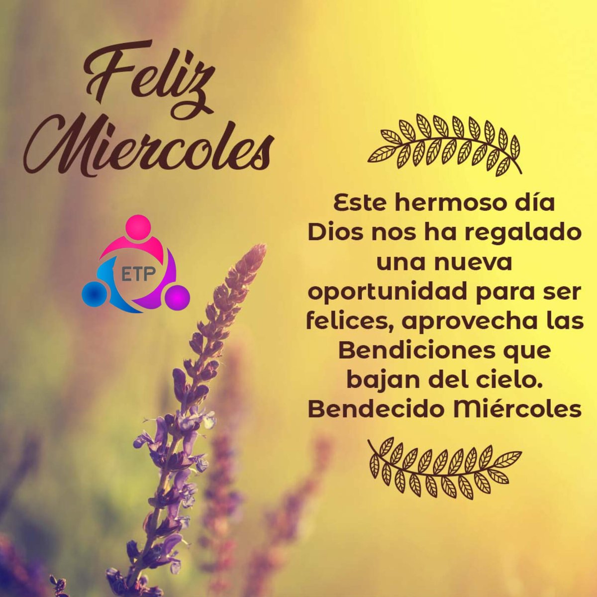 #6Sep BUENOS DÍAS FAMILIA E.T.P 📷📷

Hoy será un excelente #Miércoles para todos. Bendiciones...! 

#Venezuela #Apure  #EmprendeEnVenezuela #Etp