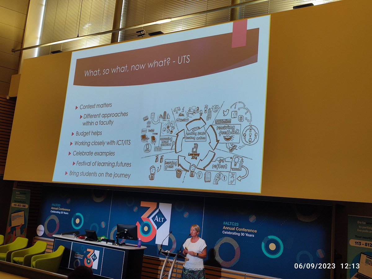 #altc23 Elaine Huber is reflecting her experience of working on three projects of digital transformation in higher education.  Project 2.