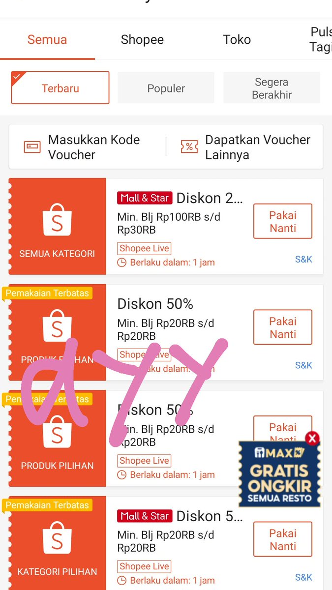 wts voc live min 100k dan 20k, fee 5k aja 
udh termasuk gratong yapss
#zonauang #zonajajan