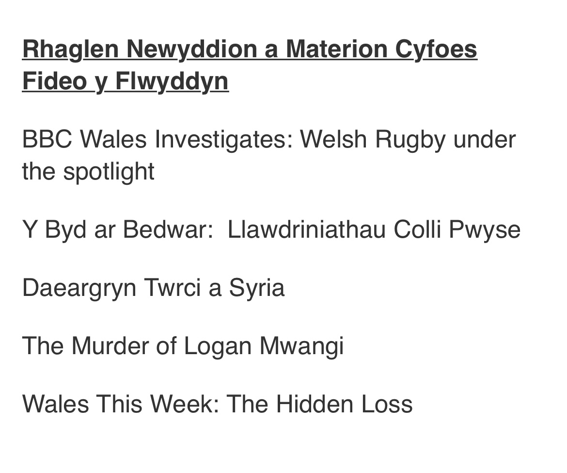 Also pleased to see that our programme on gastric band surgery abroad has been shortlisted for the <a href="/JournoCharity/">Journalists' Charity</a> Wales Media Awards in the News &amp; Current Affairs category 2023

Falch iawn hefyd i weld bod ni 'di cyrredd y rhestr fer ar gyfer gwobrau Cyfryngau Cymru eleni.