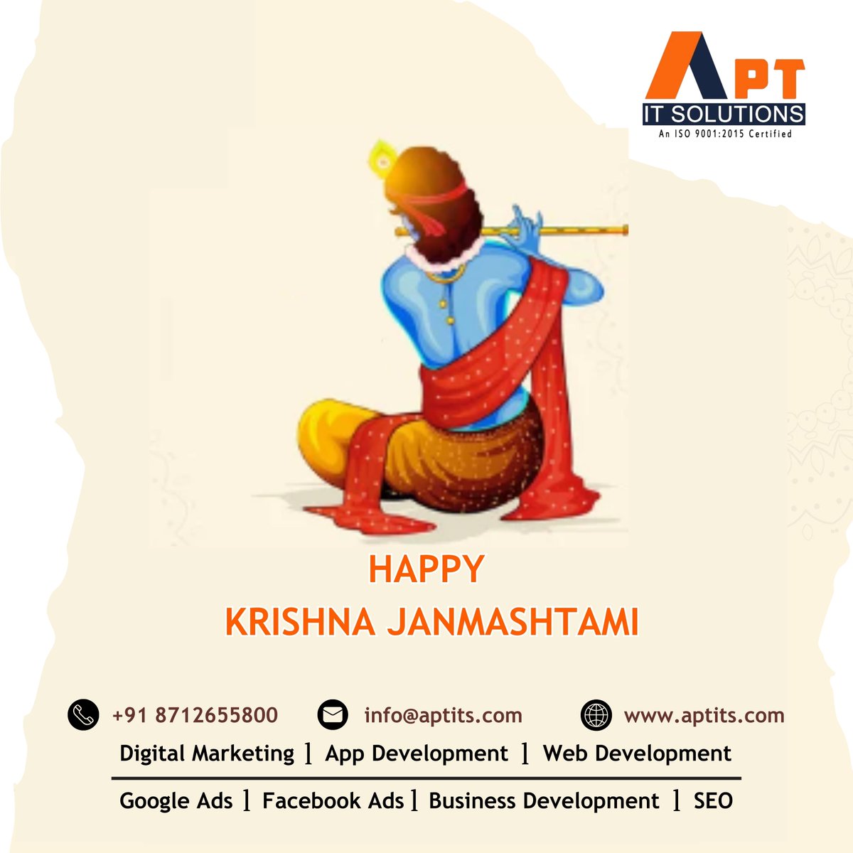 info_Aptits's tweet photo. Wishing everyone a Happy Krishna Janmashtami...
#krishna
#god #radhakrishna #aptits #aptitsolutionshyd #aptitsolution #aptitsolutions #wishes #appdesign #appdevelopment #webdevelopment #googleads #facebookads #hyderabad https://t.co/b2d3TBrub4