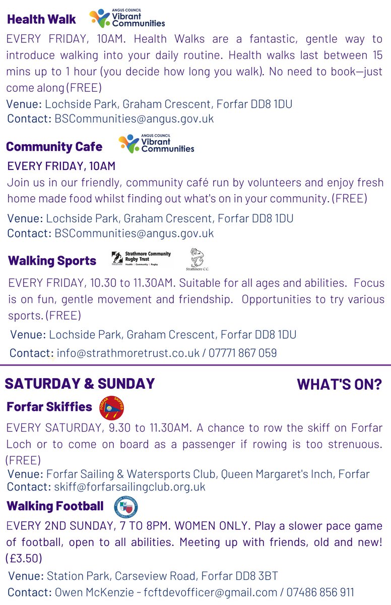 Strathmore Community Rugby Trust in partnership with  Strathmore Cricket Club and the Sporting Memories Foundation, have set up a great initiative in Forfar to help promote activities for adults aged 50+.
sportingmemories.uk/forfarsasc