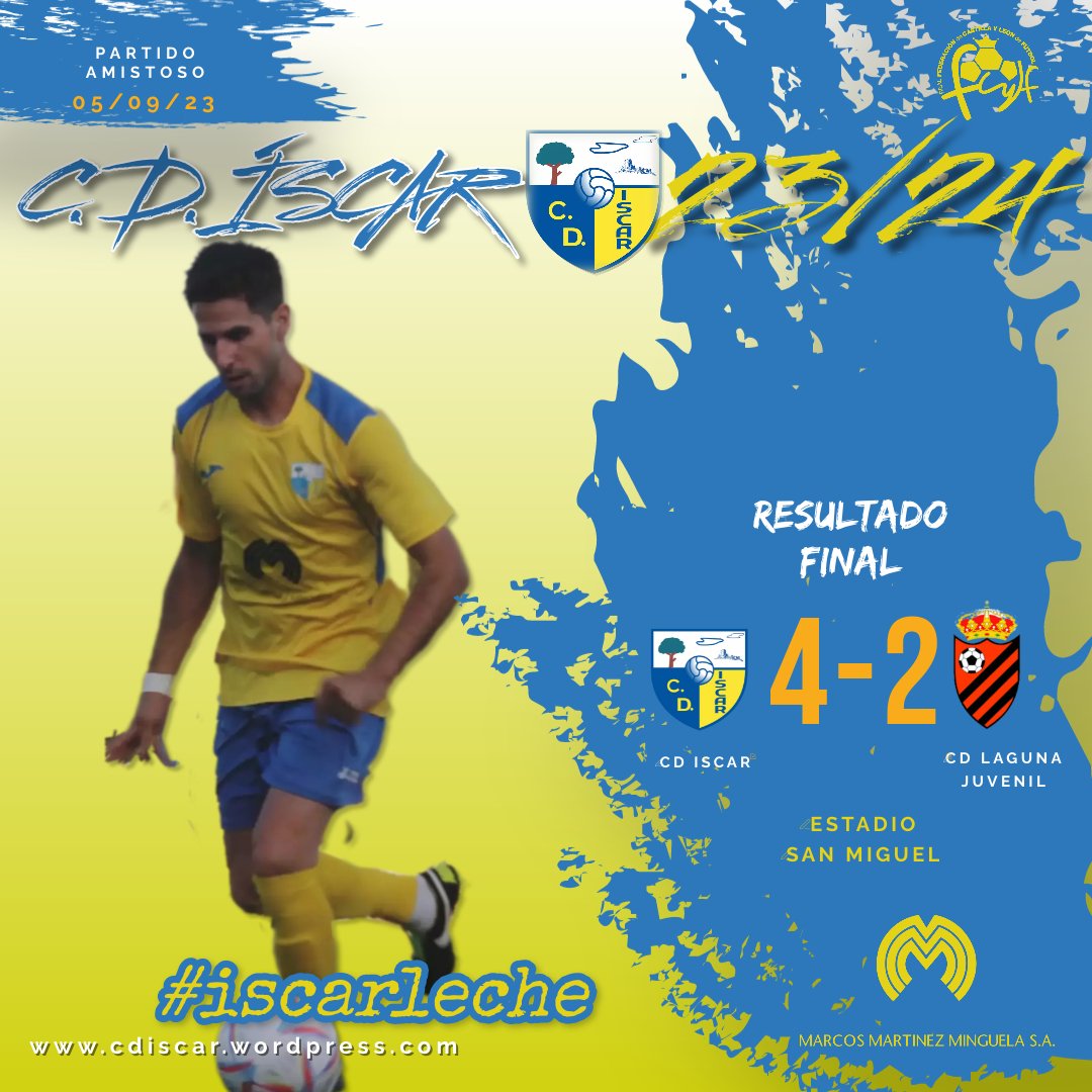 C_D_Iscar's tweet photo. Victoria en un nuevo amistoso de Pretemporada jugado ayer en el estadio San Miguel ante el @cdlagunavalladolid Regional Juvenil. 
Mañana nueva prueba de preparación en San Miguel.  
Contra el CD La Pedraja a las 19:30h
#cdiscar⚽ 
#pretemporada2324 
#iscarleche💪 https://t.co/oloH7sMIeP
