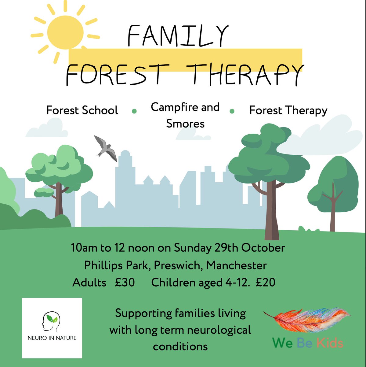 💚We are teaming up with <a href="/WeBeKids1/">We Be Kids</a>, to pilot a session for families living with long term neurological conditions.
🌳Forest school for children and woodland mindfulness for parents. Places are limited, so please get in touch to register interest at neuroinnature@proton.me