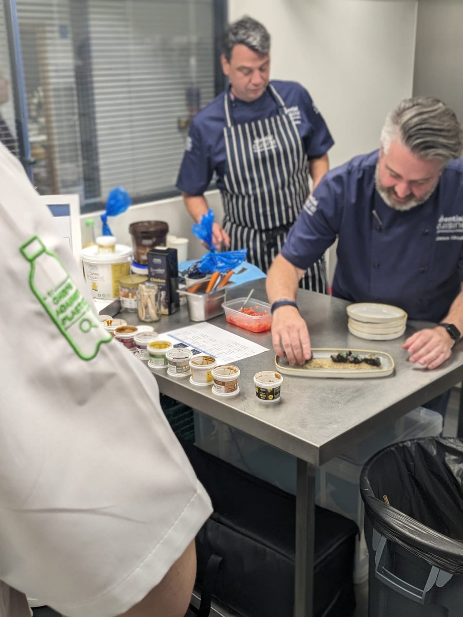 Chefs are currently on a tour of tasting sessions around the waitrose innovation studios, including this taster featuring fellow sponsor Essential Cuisine showcasing ingredients on @churchill1795 Tableware to a mixture of NCOTY &amp; YNCOTY finalists this afternoon.